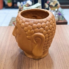 Buda cabeça em cerâmica vaso 10cm