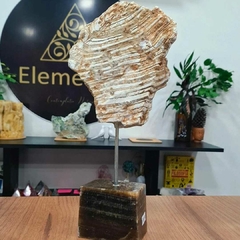 Escultura pedestal Selenita com Gipsita 34cm na internet