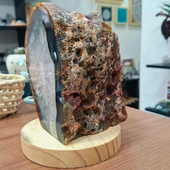 Geodo de Ágata com detalhes e base com furo para luminária 14cm na internet
