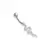 Piercing Cobra Cravejada Umbigo - Prata Mar