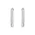 Brinco Ear Hook Cravejado Quadrado - Prata Mar