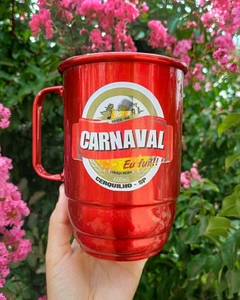Caneca de Alumínio Colorida 850ml + Cordão Digital - Carnaval 2024