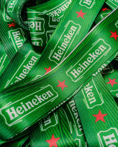 Cordão Digital Acetinado Heineken (2 Lados) - 150 cm x 3,5 cm