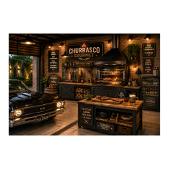 Fundo Fotográfico Dia dos Pais Tecido Helanca Premium 170x260 - Cenário Garagem FFH-1473 - decorandoegrudando.com.br