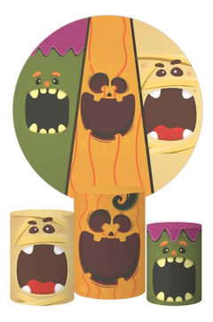 Trio Capa Cilindro + Painel Halloween Veste Fácil C/elástico