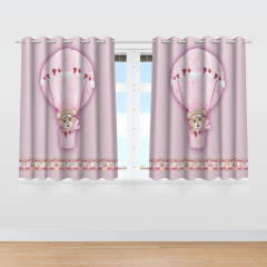 Kit Cortina + 3 Capas Almofadas Infantil Ursinha Baloeira - loja online