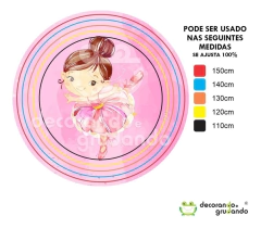 Trio Capa Cilindro + Painel Redondo Bailarina Aquarela - decorandoegrudando.com.br