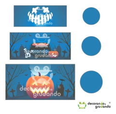 Imagem do Trio Capa Cilindro + Painel Halloween Veste Fácil C/elástico