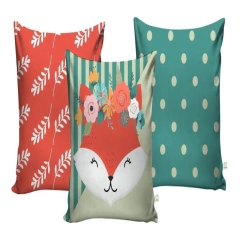 Cortina Infantil Raposinha + 3 Capas Almofadas De Quarto na internet