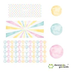 Trio Capa Cilindro + Painel Redondo Circo Tecido - loja online