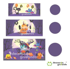 Painel Casadinho Lateral + Capas Cilindro Halloween Mod1 - loja online