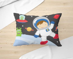 Jogo De Lençol Cobre Leito Fronha Infantil Astronauta Mod 01 na internet