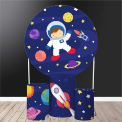 Trio Capa Cilindro + Painel Redondo Astronauta Tecido - comprar online