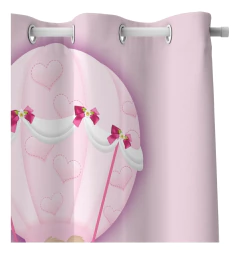 Imagem do Kit Cortina + 3 Capas Almofadas Infantil Ursinha Baloeira