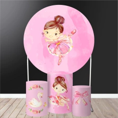 Trio Capa Cilindro + Painel Redondo Bailarina Aquarela - comprar online