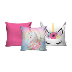 Kit Cortina Infantil Unicórnio Mod 2 + 3 Capas Almofada na internet