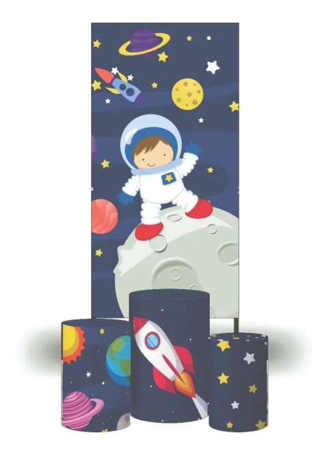 Painel Casadinho Lateral + Capas Cilindro Astronauta