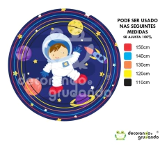 Trio Capa Cilindro + Painel Redondo Astronauta Tecido na internet