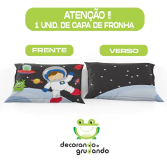 Jogo De Lençol Cobre Leito Fronha Infantil Astronauta Mod 01 - comprar online