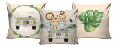 Kit Cortina + 3 Capas Almofadas Infantil Safari Baby 05 - comprar online