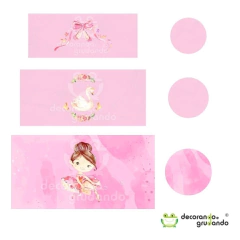 Trio Capa Cilindro + Painel Redondo Bailarina Aquarela na internet