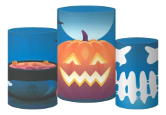 Painel Casadinho Lateral + Capas Cilindro Halloween Mod3 - decorandoegrudando.com.br