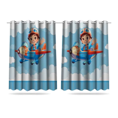 Kit Cortina + 3 Capas de Almofadas Aviador Menino - loja online