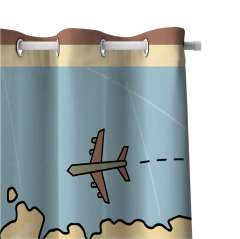 Kit Cortina + 3 Capas de Almofadas Aviador Menino - decorandoegrudando.com.br