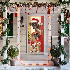 Capa De Porta Decoração Natal Pets - Natalina 3D Helanca Premium 85x210cm na internet