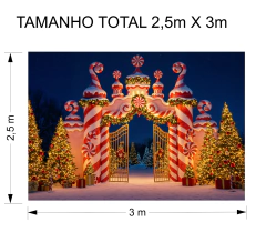 Fundo Fotográfico Natalino Grande 2,5x3m e 3x3m – Cenário Profissional de Natal