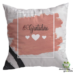 Kit 4 Capas De Almofadas Decorativas Quarto Sala Que a Felicidade Vire Rotina - decorandoegrudando.com.br