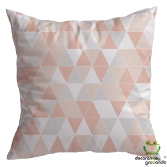 Kit 4 Capas De Almofadas Decorativas Quarto Sala Geométricas Rose - decorandoegrudando.com.br