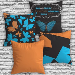 Kit 4 Capas De Almofadas Decorativas Quarto Sala Abstrato Borboletas - comprar online