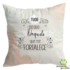 Imagem do Kit 4 Capas De Almofadas Decorativas Quarto Sala Tudo Posso Naquele Que Me Fortalece