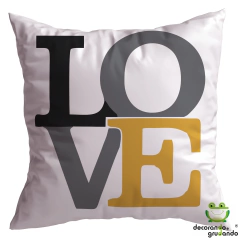 Kit 4 Capas De Almofadas Decorativas Quarto Sala Love Amarelo e Preto na internet