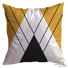 Kit 4 Capas De Almofadas Decorativas Quarto Sala Love Amarelo e Preto - decorandoegrudando.com.br