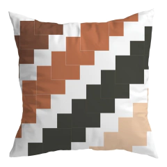 Kit 4 Capas De Almofadas Decorativas Quarto Sala Geométrica Preta e Bege - decorandoegrudando.com.br