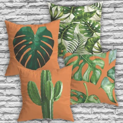 Kit 4 Capas De Almofadas Decorativas Quarto Sala Costela de Adão Laranja - comprar online