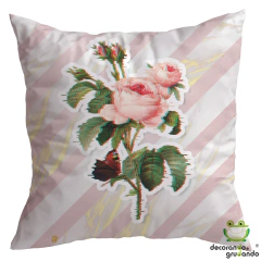 Kit 4 Capas De Almofadas Decorativas Quarto Sala Flores Rosa - loja online