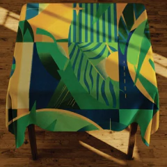 Toalha De Mesa Quadrada Brasil - Tecido Oxford 1,40cm 4 Lugares - comprar online