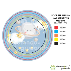 Trio Capa Cilindro + Painel Redondo Rainbow Boho Tecido na internet