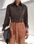 Camisa cropped Cor Café - L'aura Blue