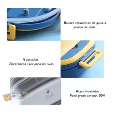 Lonchera de Acero 3 compartimentos Azul - Personalizada - comprar en línea