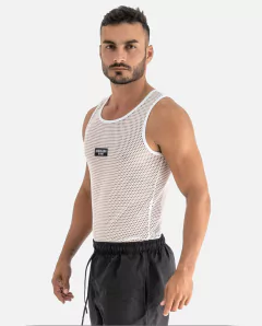 Tank Top Classic Fishnet Mesh - White