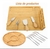 Tabla de Quesos de Bambú y Madera + 4 Cuchillos + 6 Tenedores + Plato de Frutas + Soporte para Cuchillos