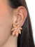 Brinco Flor Esmaltada com Strass Central - Orecchine