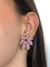 Brinco Flor Esmaltada com Strass Central