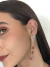 Brinco de Franja Strass Asa + Zircônia de Gota - Orecchine