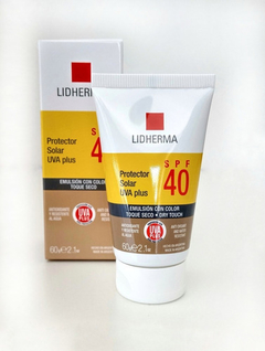PROTECTOR SOLAR UVA PLUS SPF 40 EMULSION CON COLOR X 60 G TOQUE SECO LIDHERMA