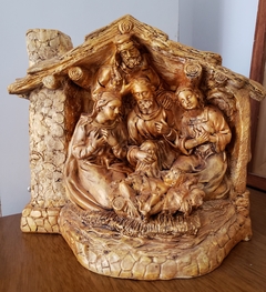 Pesebre casita dorado